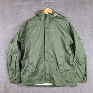 Marmot Olive Green Hooded Rain Jacket